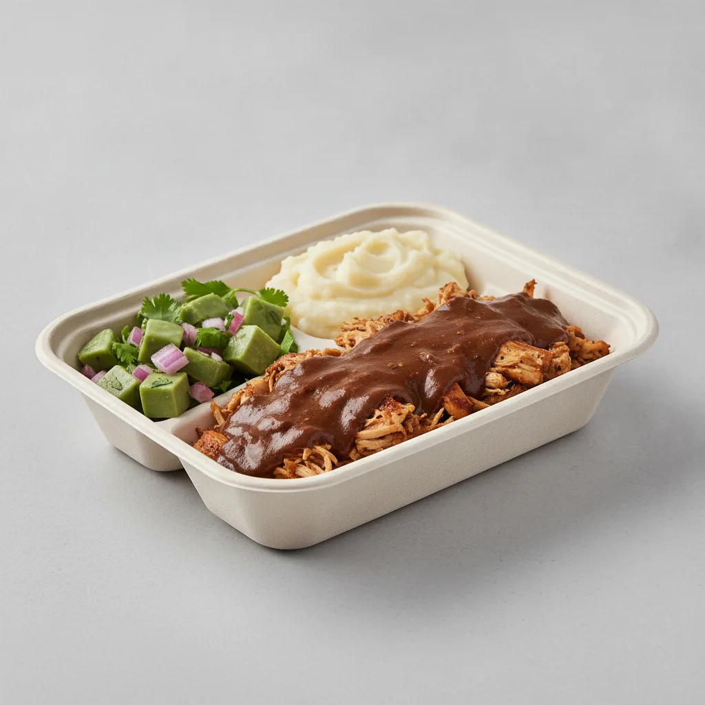 Mole Boxed Lunch with Mashed Potato / Nopalitos Salad Mole Boxed Lunch with Mashed Potato / Nopalitos Salad