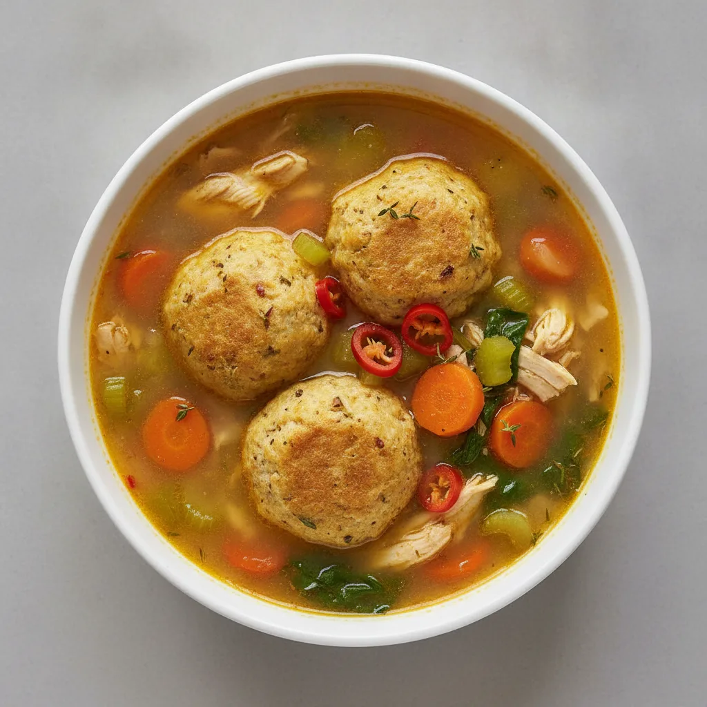 Spicy Hangover Soup with Matzah Balls Spicy Hangover Soup with Matzah Balls