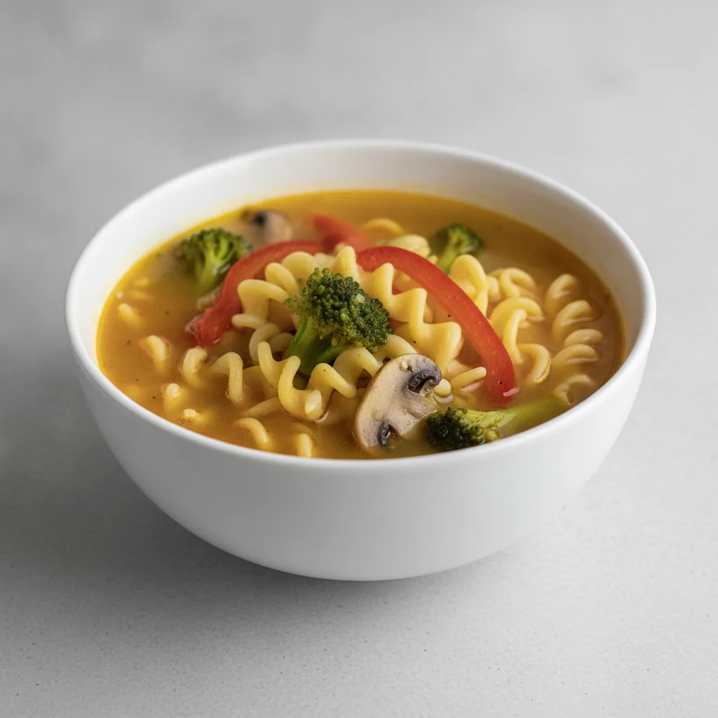 Chickenless, Eggless Vegan Noodle Soup Chickenless, Eggless Vegan Noodle Soup