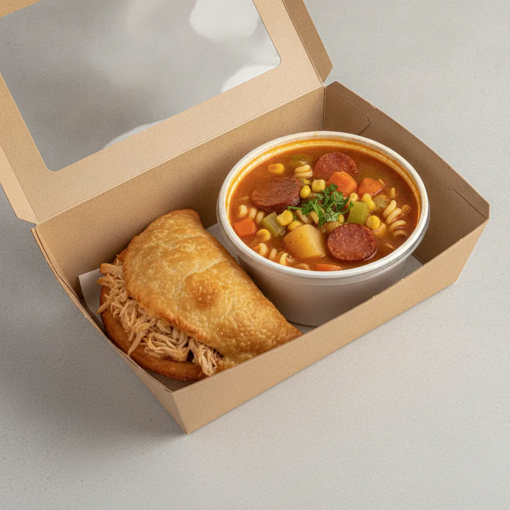 Flaka Empanada with Salchichon Soup