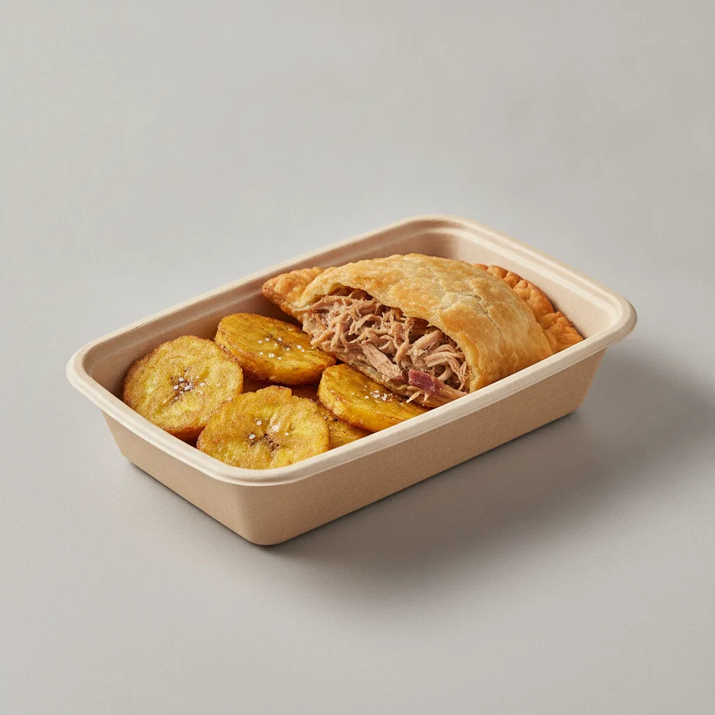 Lechon Empanada with Tostones