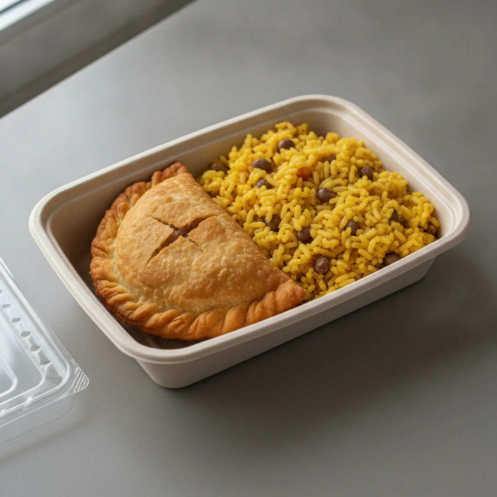 Lechon Empanada with Arroz Con Gandules