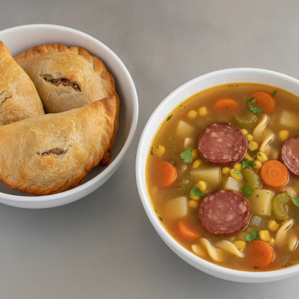 Lechon Empanada with Salchichon Soup
