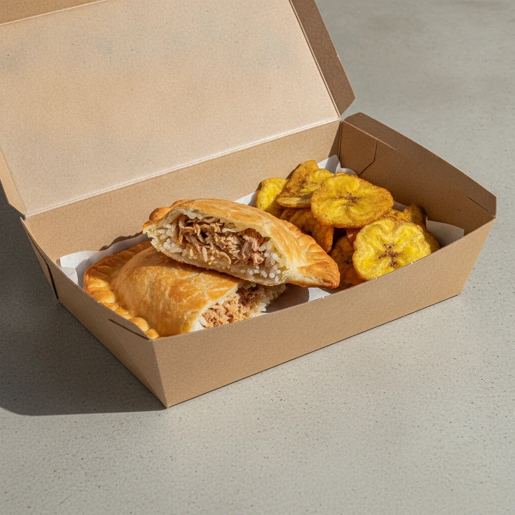 Aybonito Empanada, with Tostones