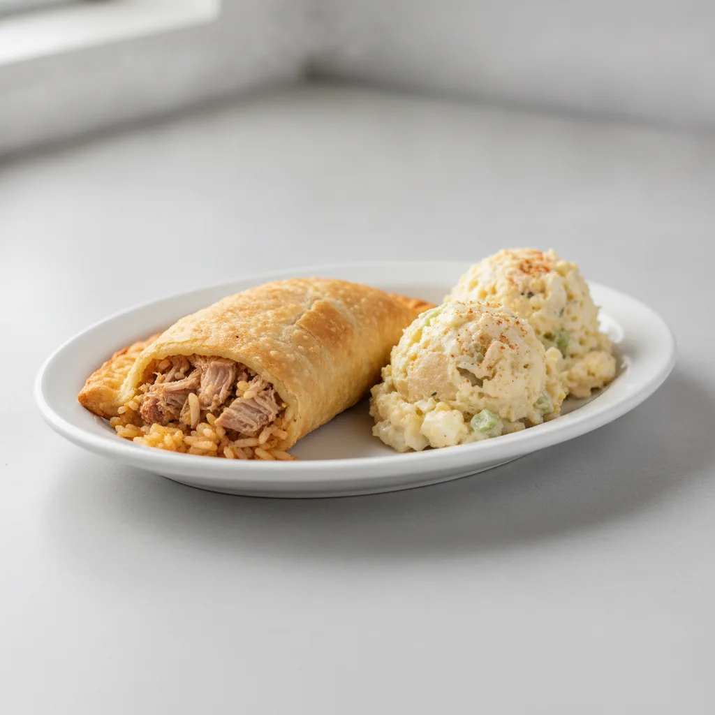 Aybonito Empanada, with Papi's Potato Salad