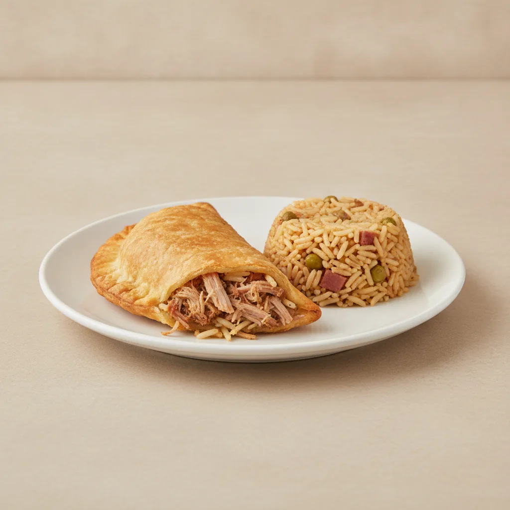 Aybonito Empanada, with Arroz Con Gandules