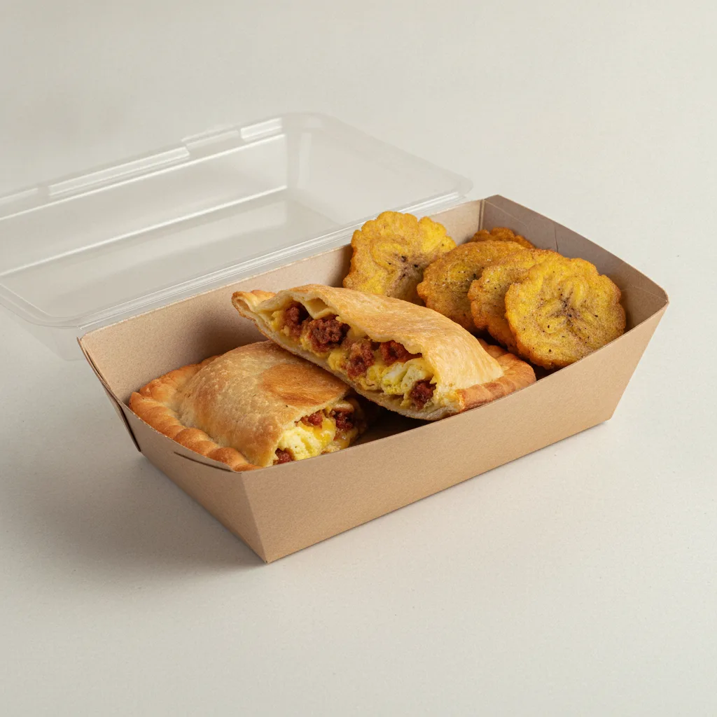 Chorizo Empanada with Tostones