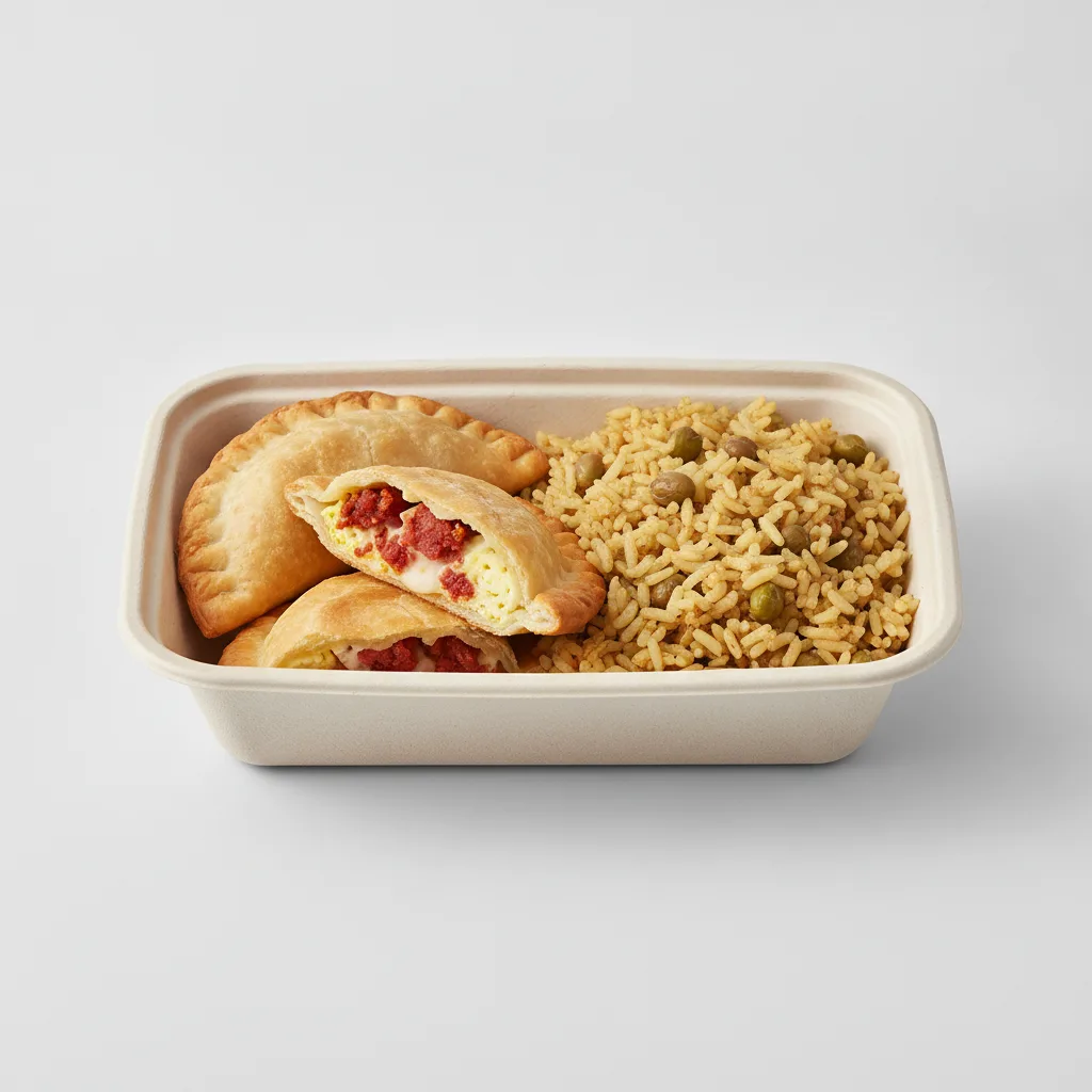 Chorizo Empanada with Arroz Con Gandules