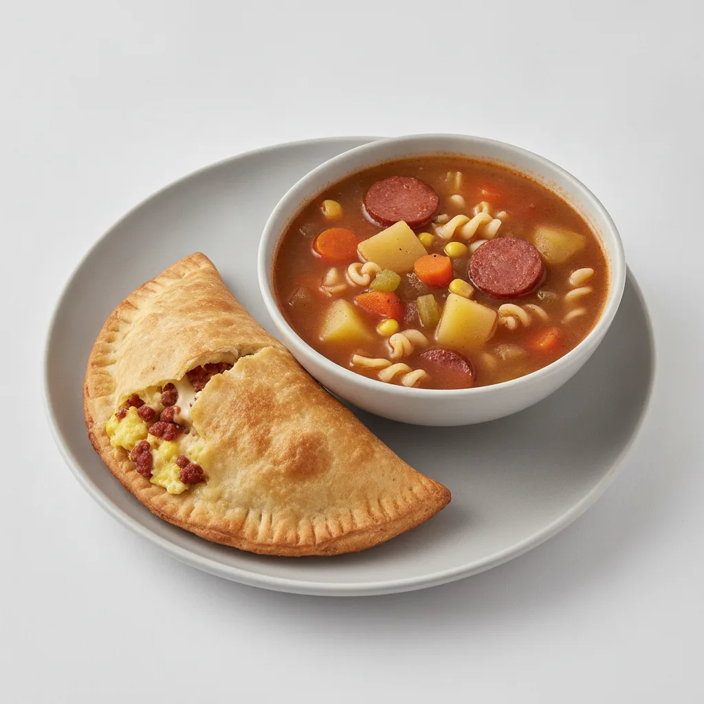 Chorizo Empanada with Salchichon Soup
