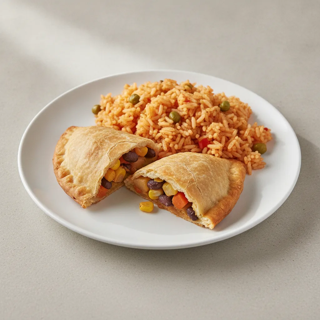 Veggie Empanada with Arroz Con Gandules