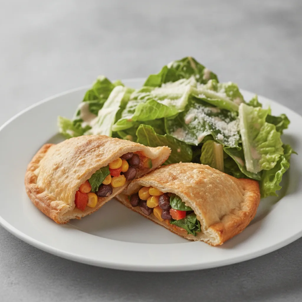 Veggie Empanada with Caesar Salad