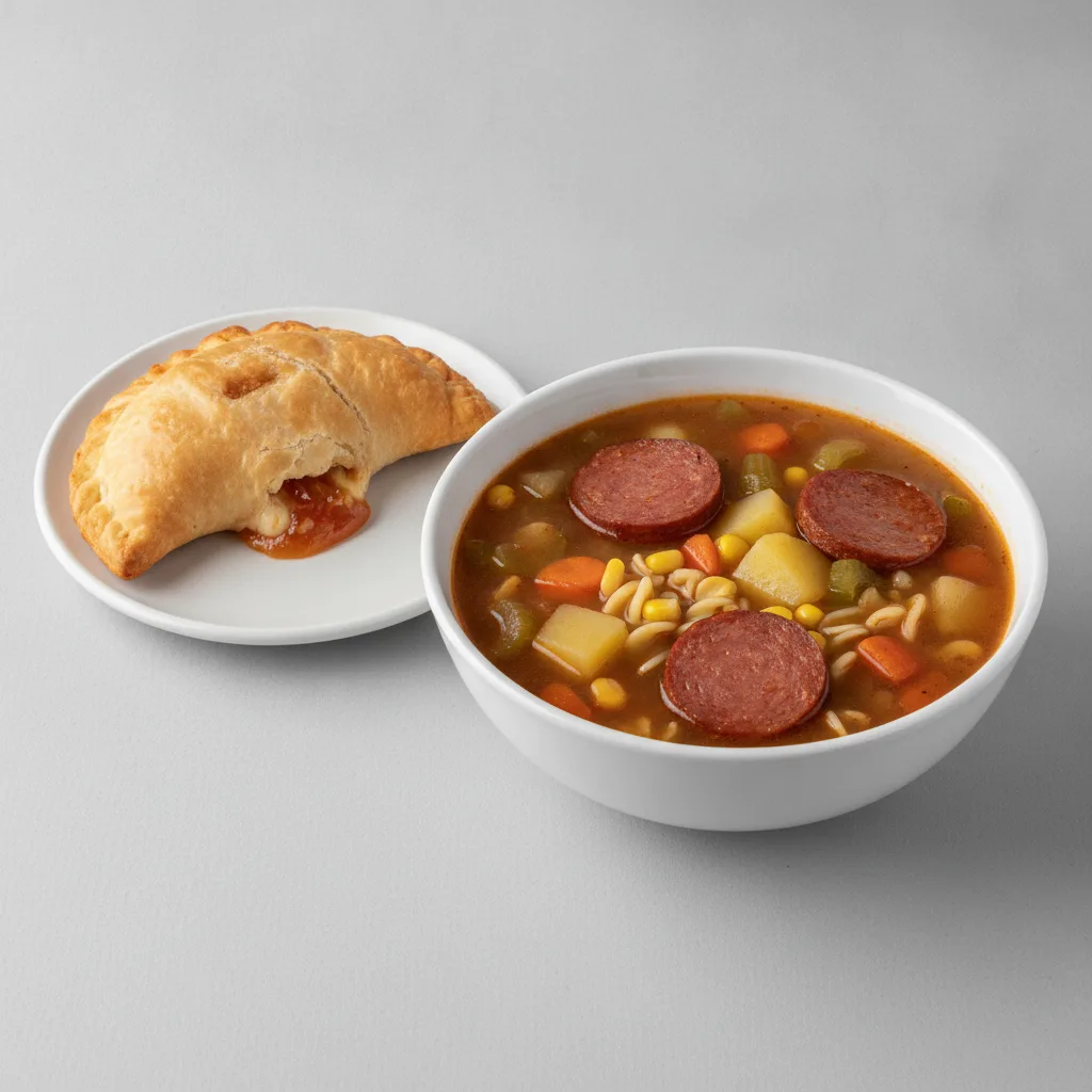Guavacito Empanada with Salchichon Soup