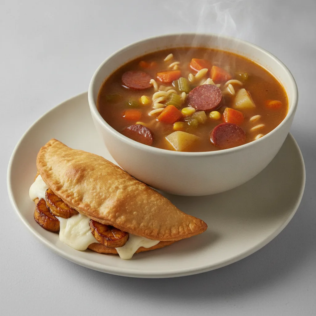 Yunque Empanada with Salchichon Soup