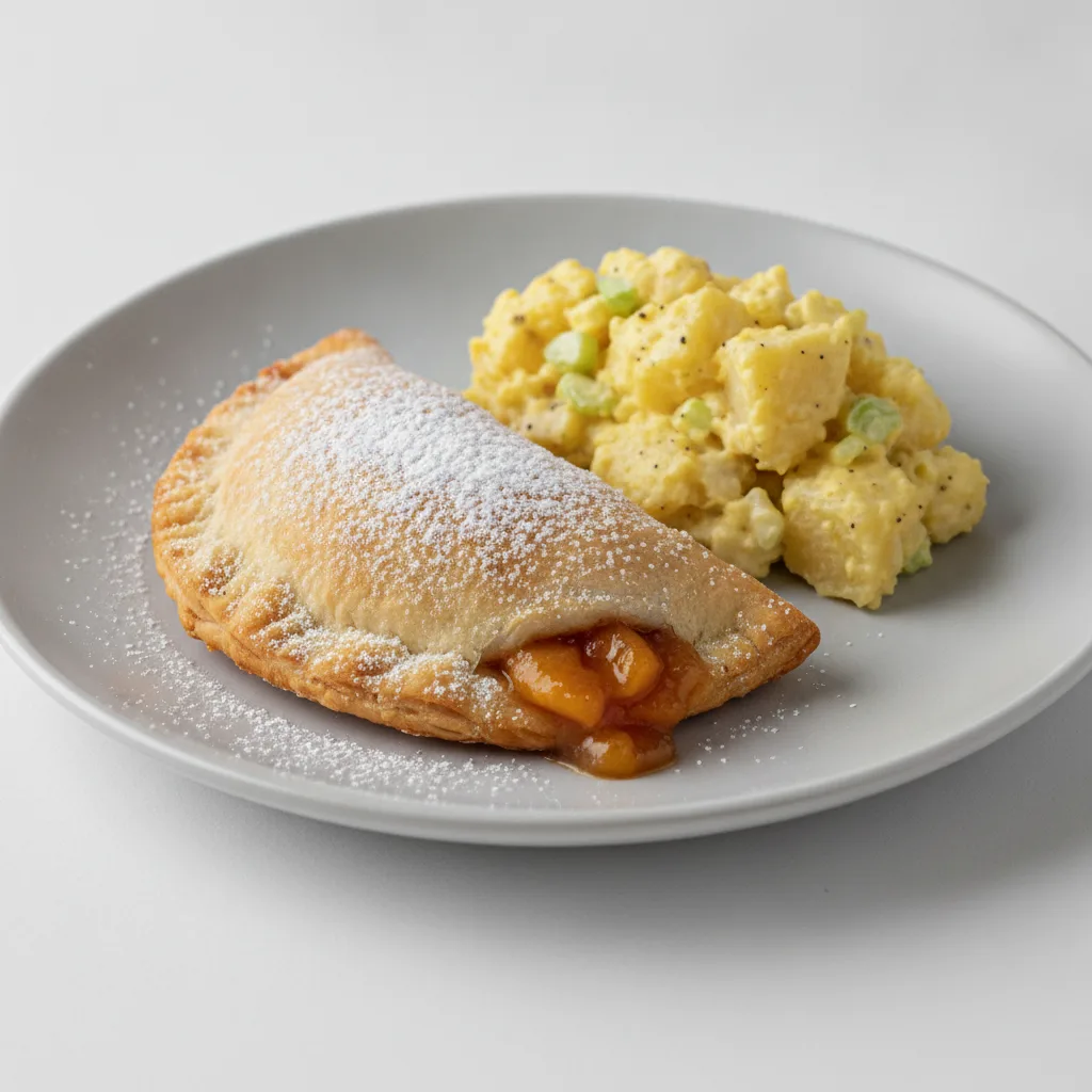 Peach Cobbler Empanada with Papi's Potato Salad