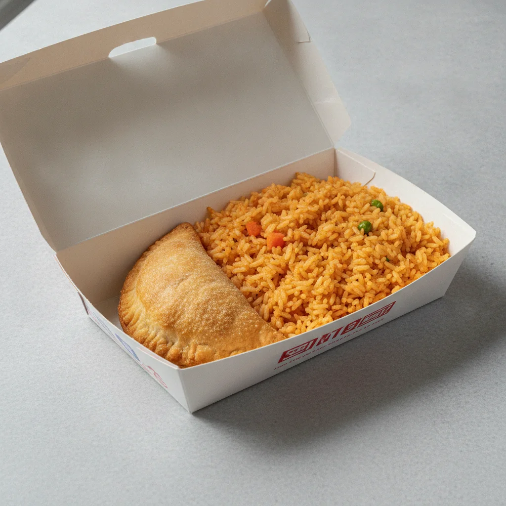 Peach Cobbler Empanada with Double Rice