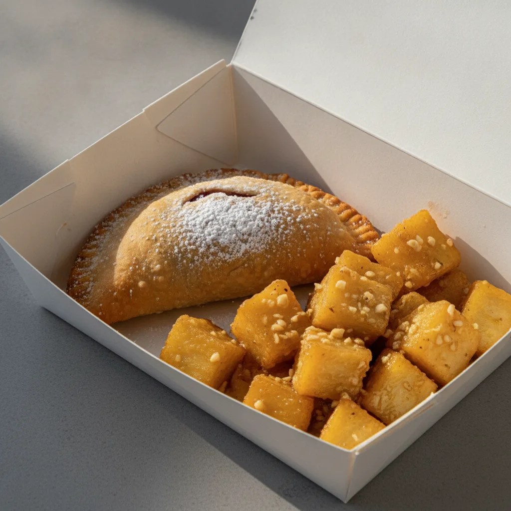 Cherry Pie Empanada with Yuca Al Mojo