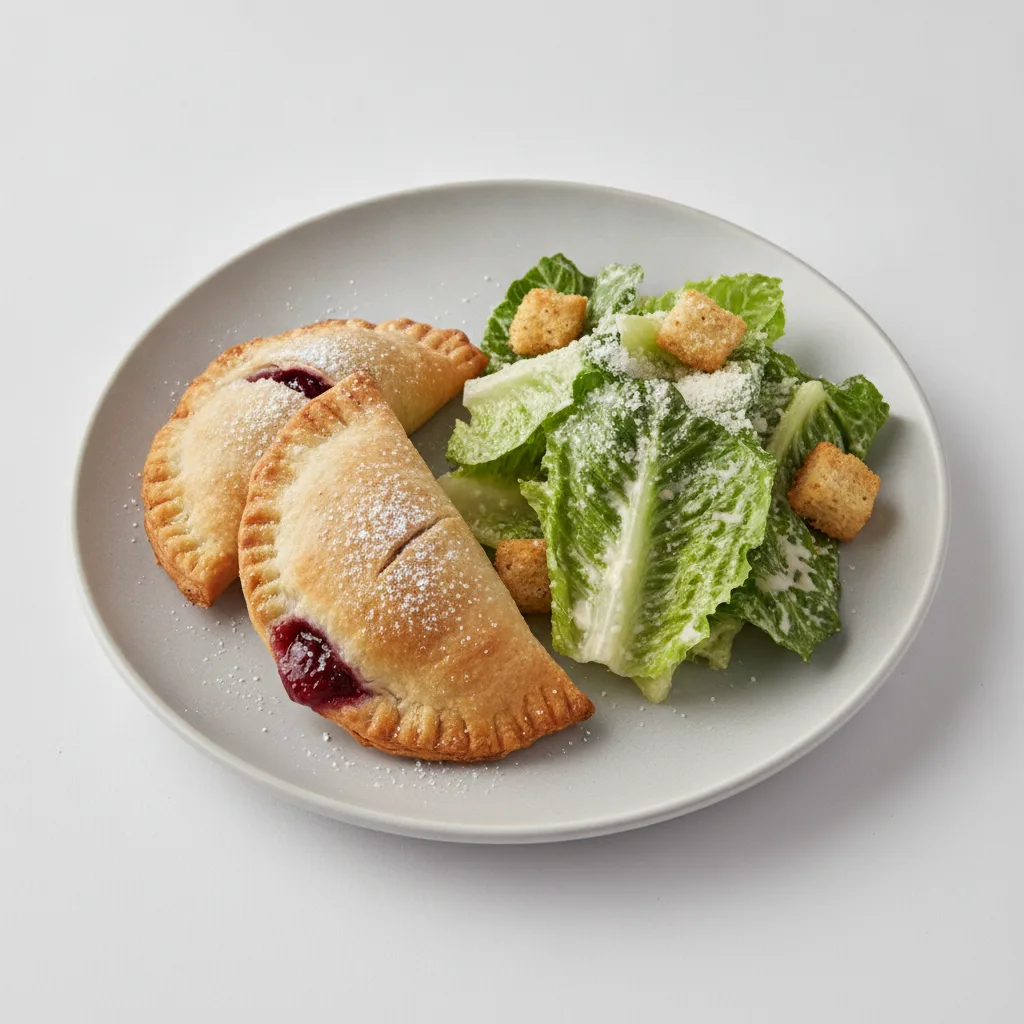 Cherry Pie Empanada with Caesar Salad