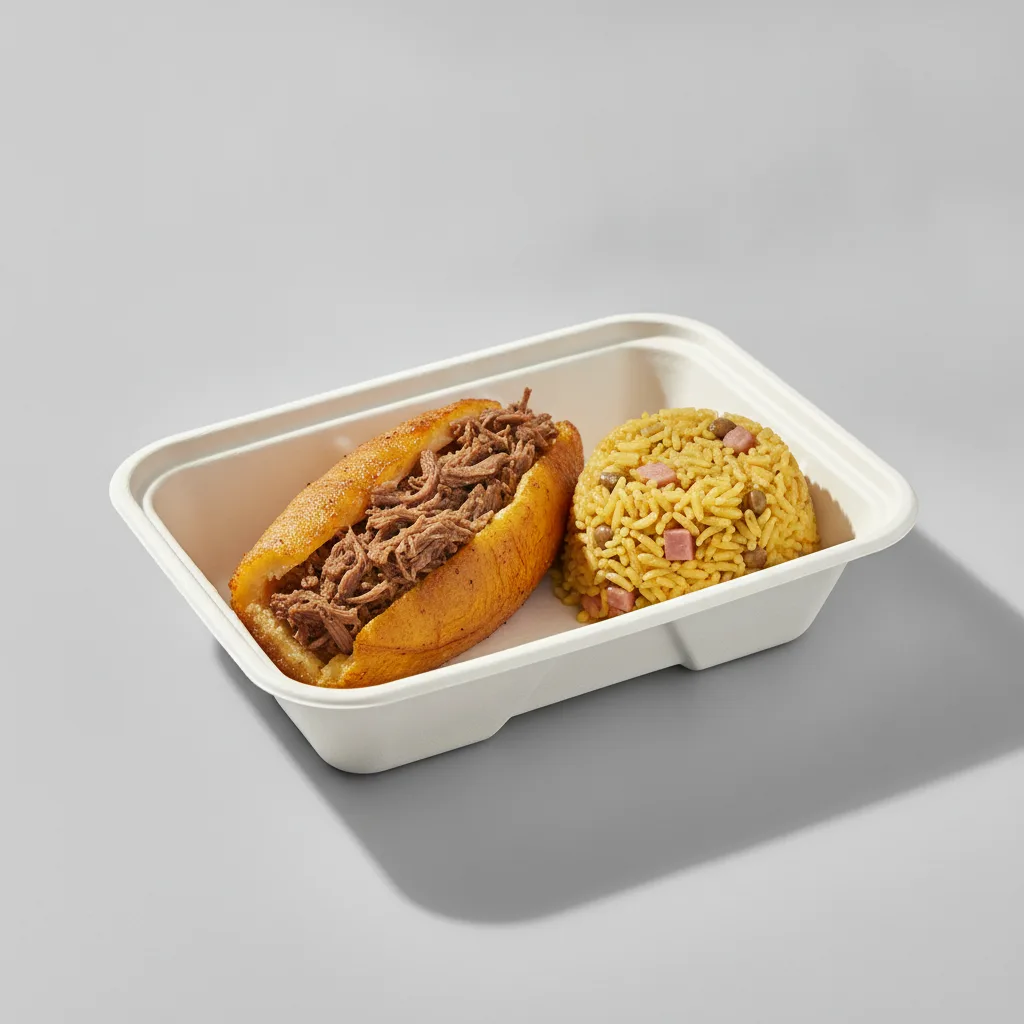 Stuffed Plantain, - Papi's Potato Salad Stuffed Plantain with Arroz Con Gandules