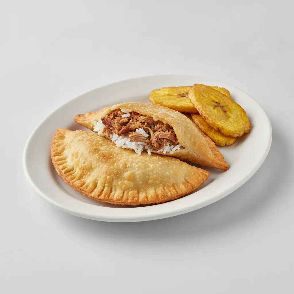 2 Aybonito Empanadas with Tostones