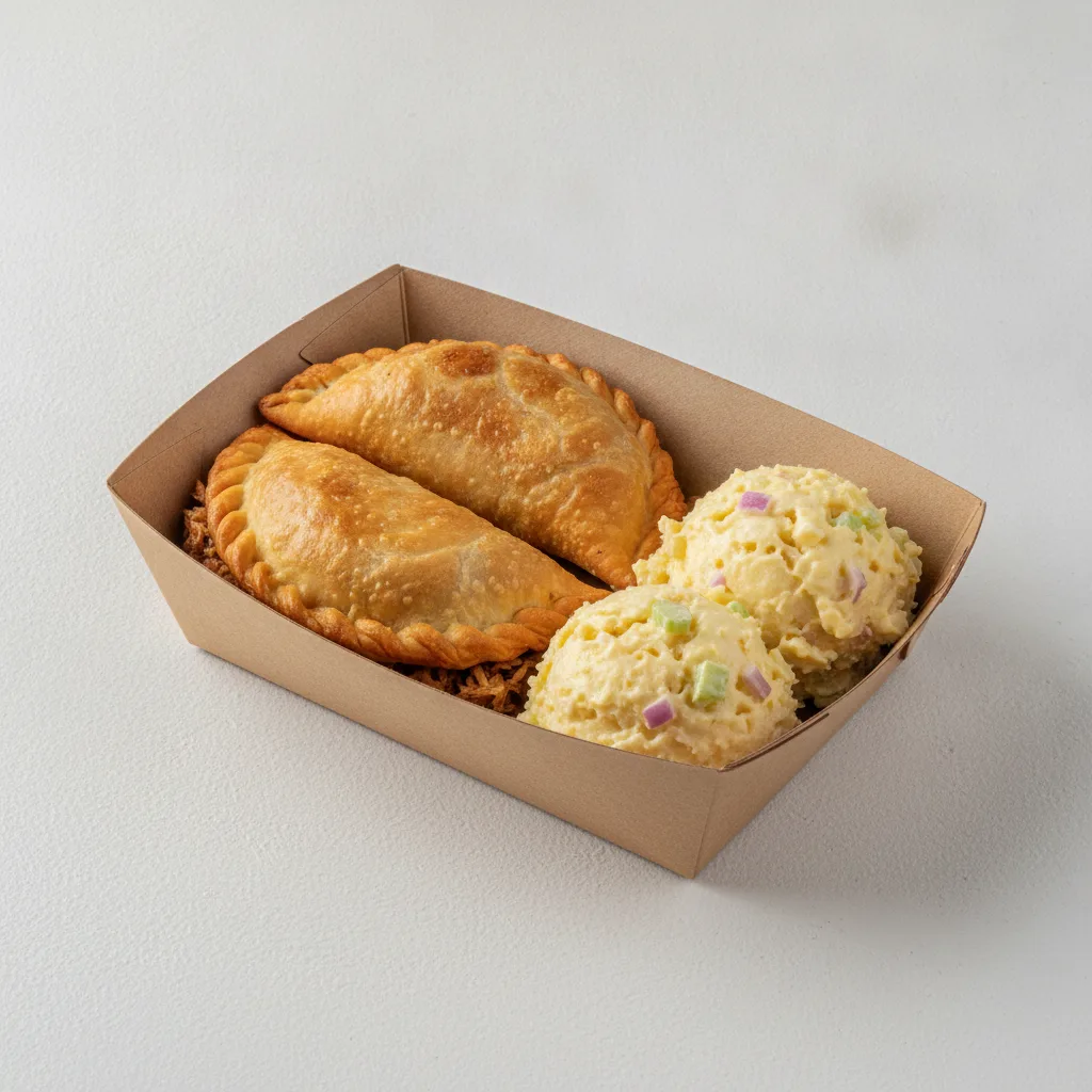 2 Aybonito Empanadas with Papi's Potato Salad