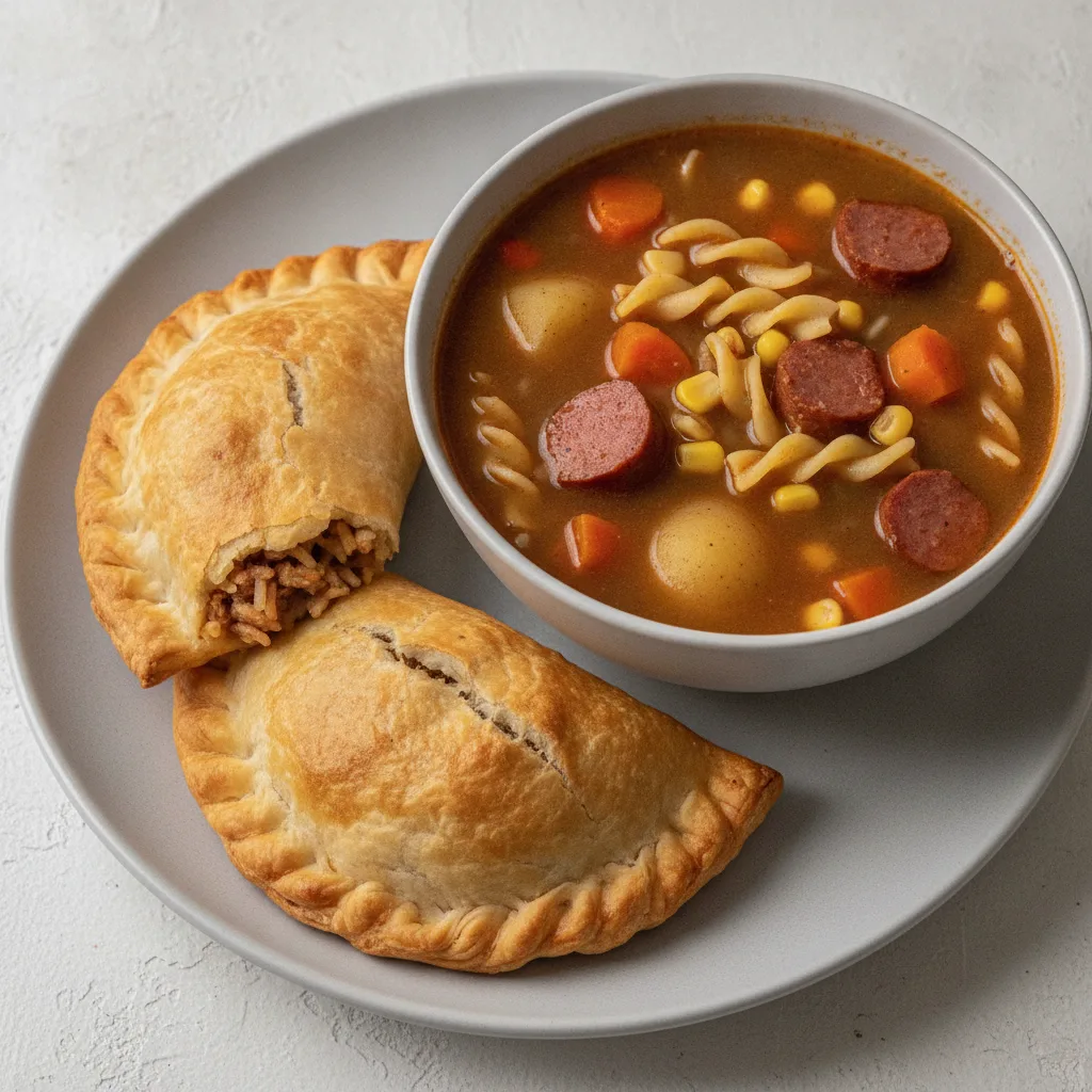2 Aybonito Empanadas with Salchichon Soup
