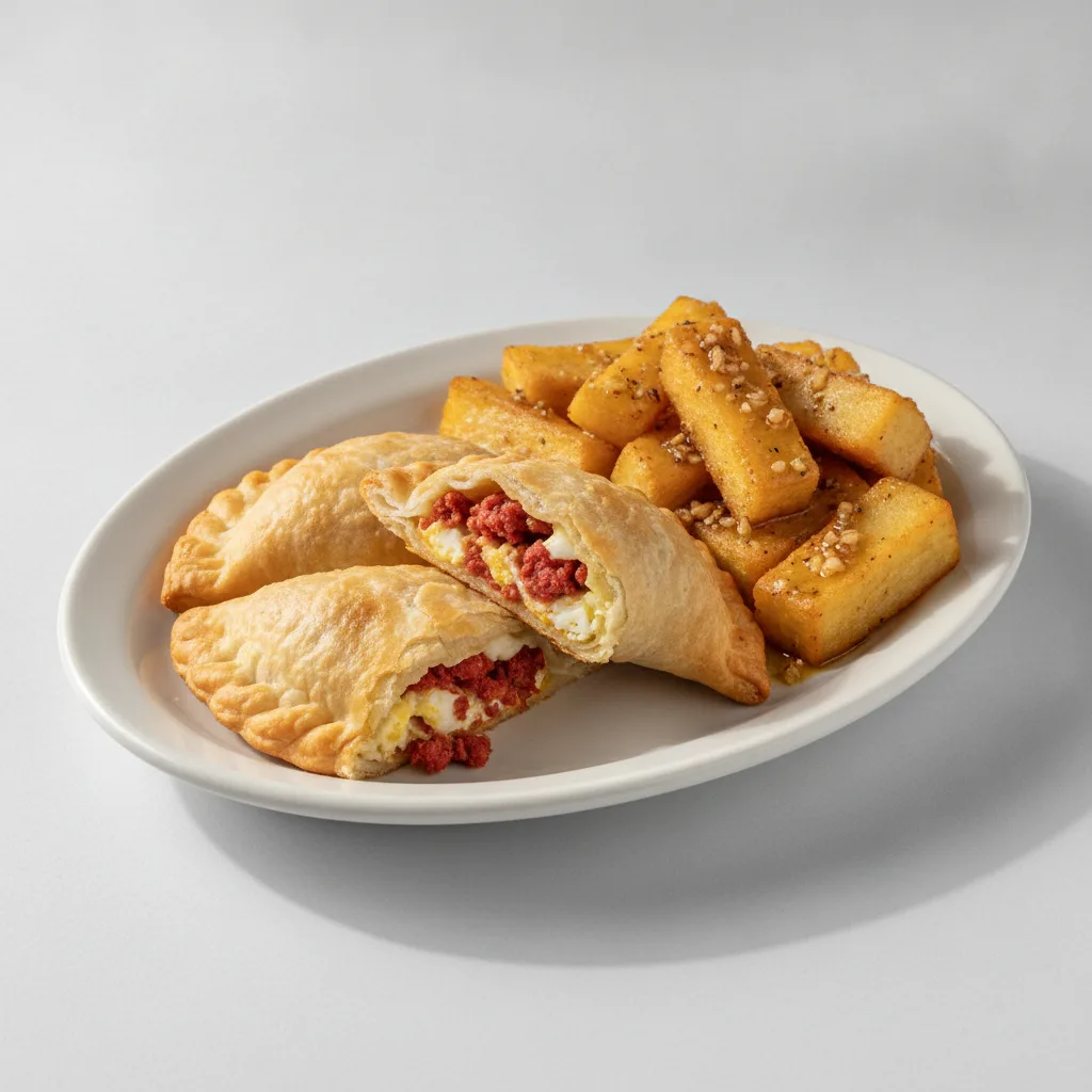 2 Chorizo Empanadas with Yuca Al Mojo