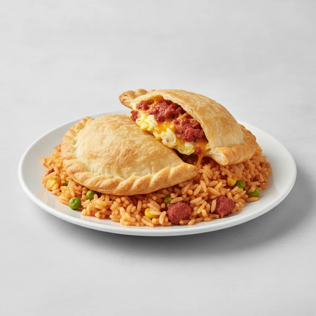 2 Chorizo Empanadas with Double Rice
