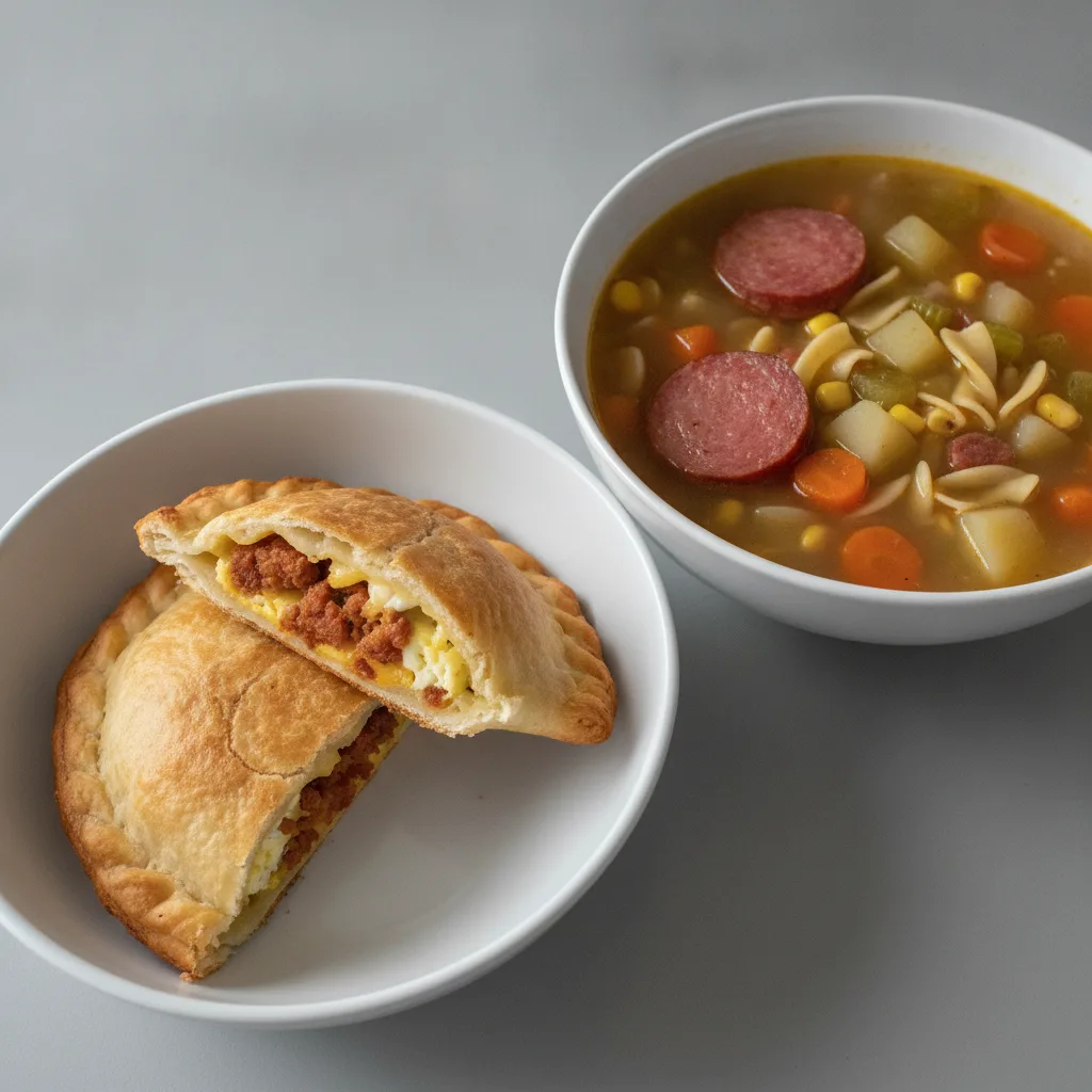 2 Chorizo Empanadas with Salchichon Soup
