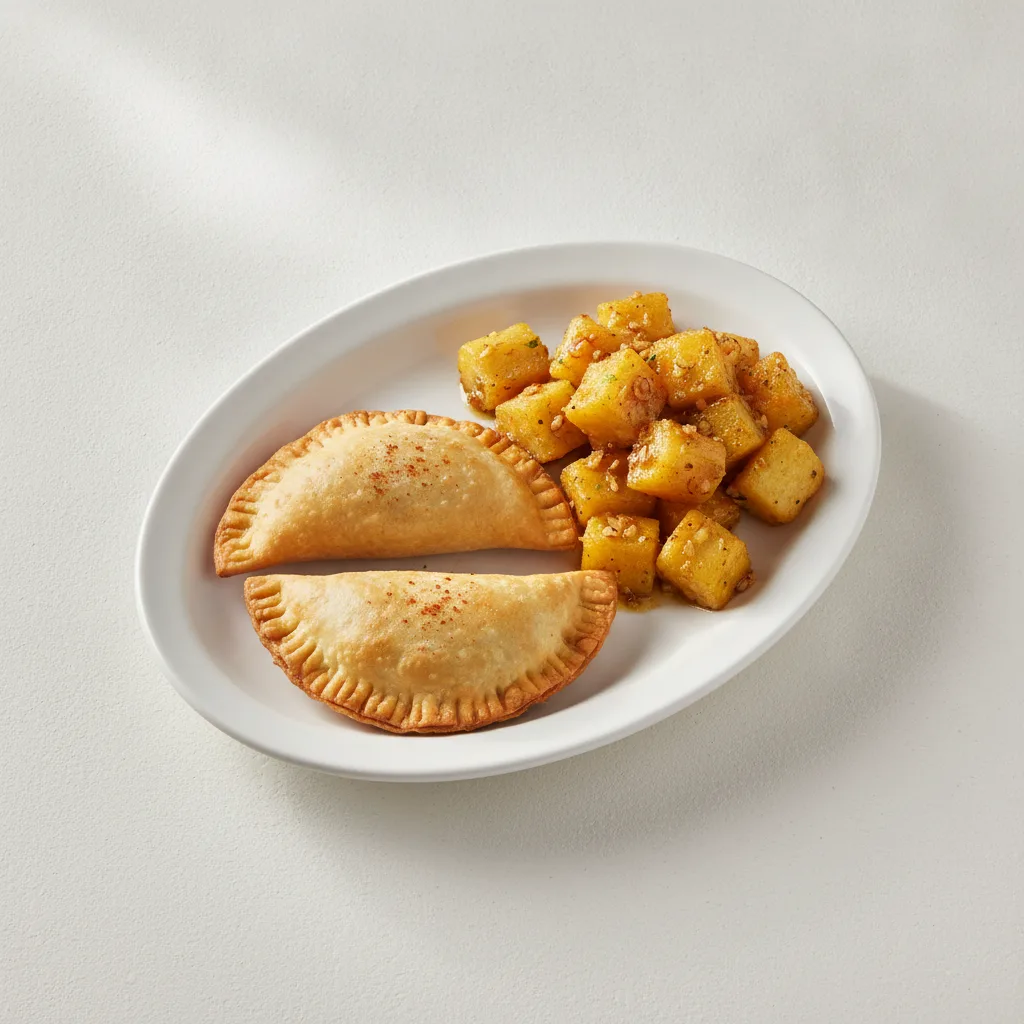 2 Vegetarian Empanadas with Yuca Al Mojo