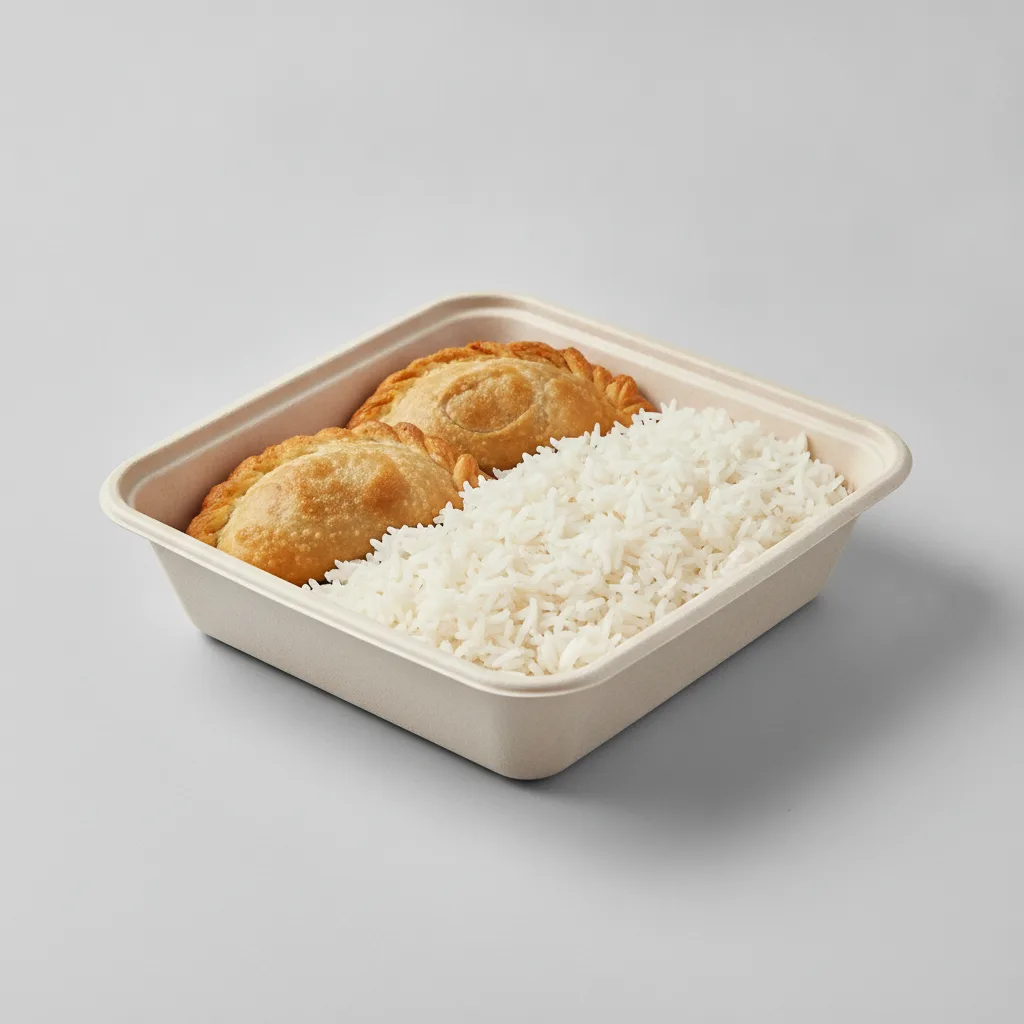2 Vegetarian Empanadas with Double Rice