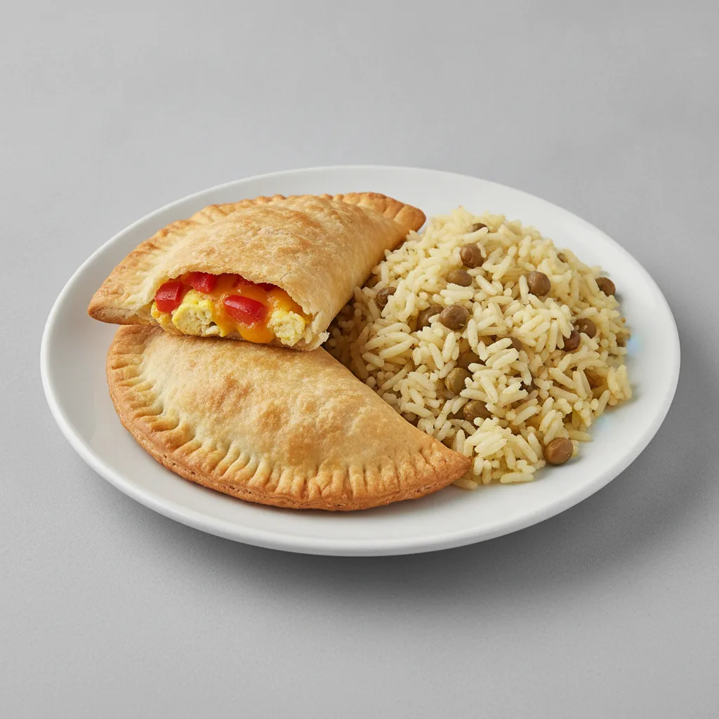 2 Gallinas Empanadas with Arroz Con Gandules