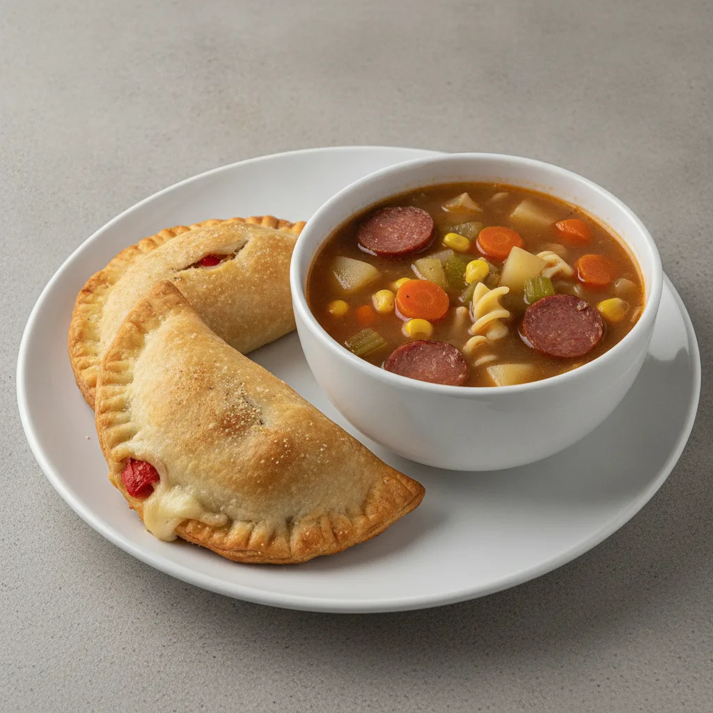 2 Gallinas Empanadas with Salchichon Soup