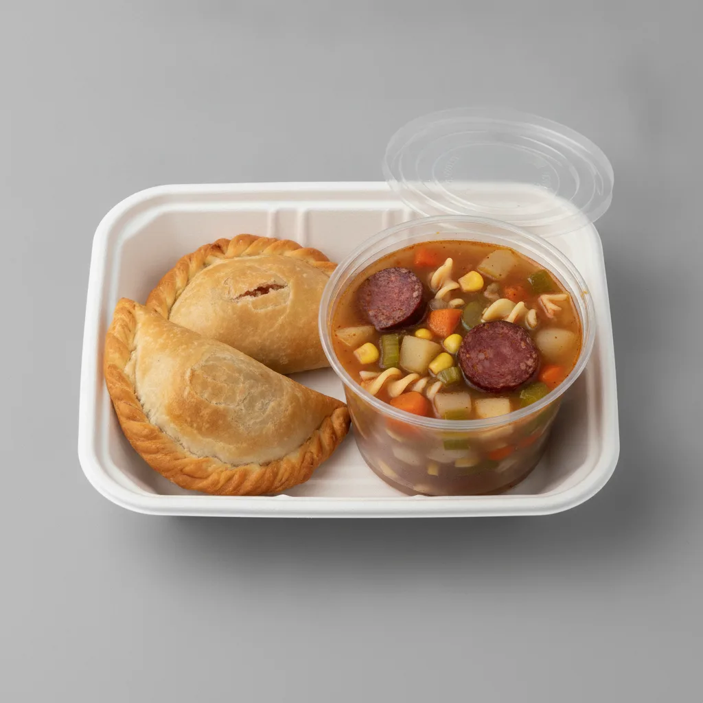 2 Guavacito Empanadas with Salchichon Soup