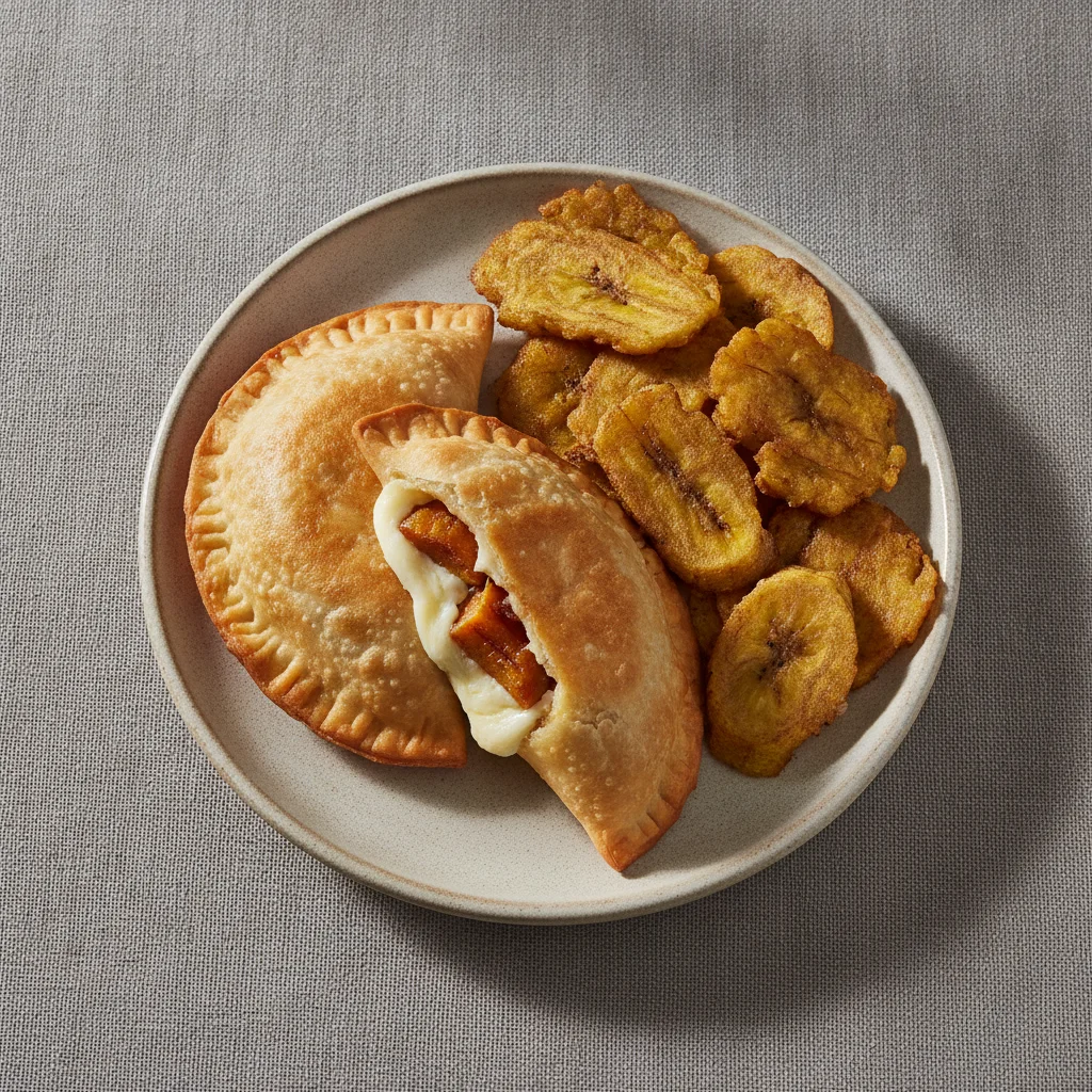 2 Yunque Empanadas with Tostones
