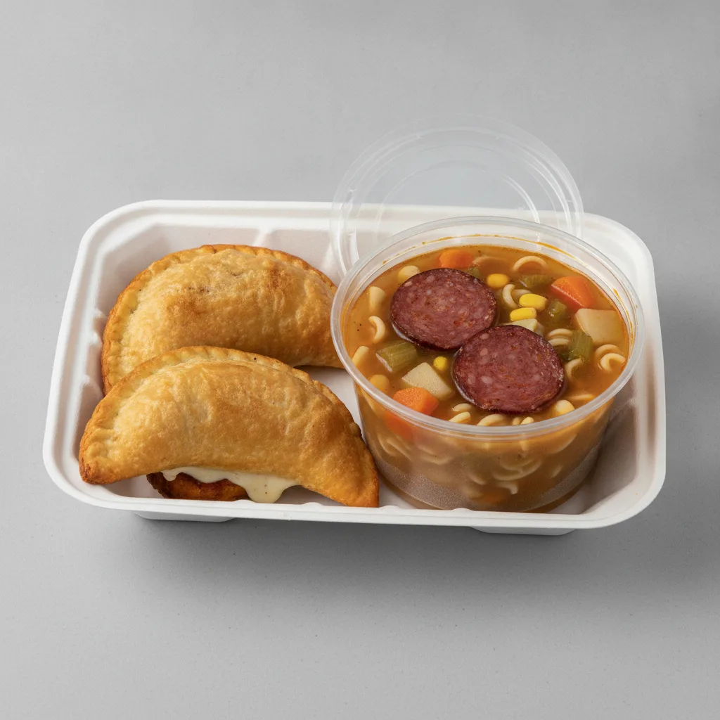 2 Yunque Empanadas with Salchichon Soup