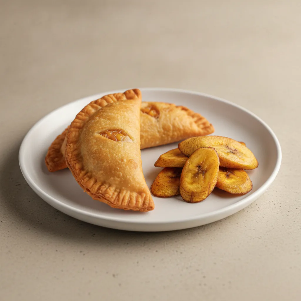2 Peach Cobbler Empanada with Maduros