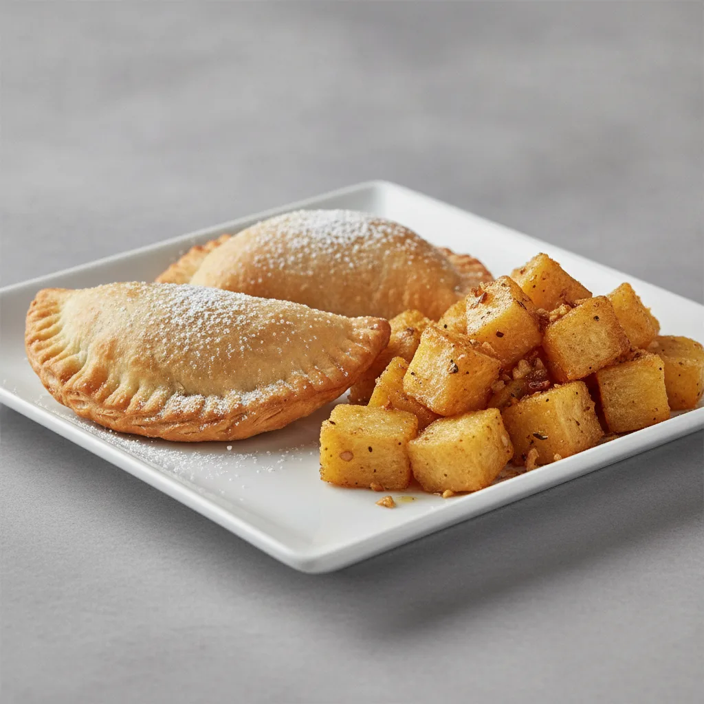 2 Cherry Pie Empanadas with Yuca Al Mojo