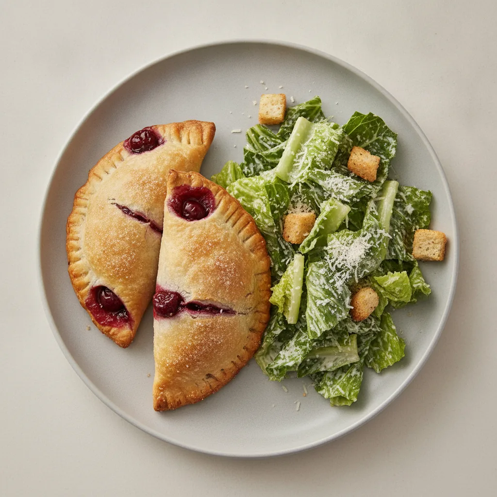 2 Cherry Pie Empanadas with Caesar Salad