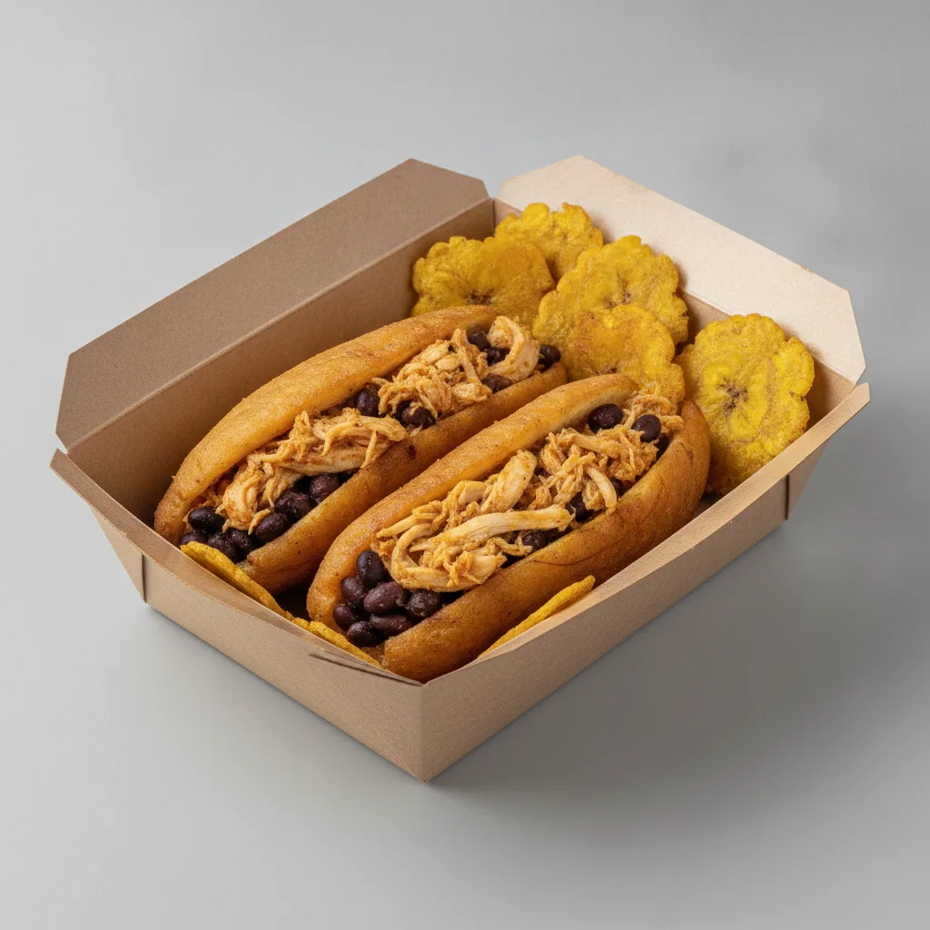 2 Stuffed Plantain with Tostones