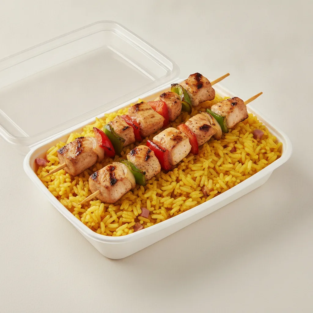 Chicken Skewers with Rice Bowl