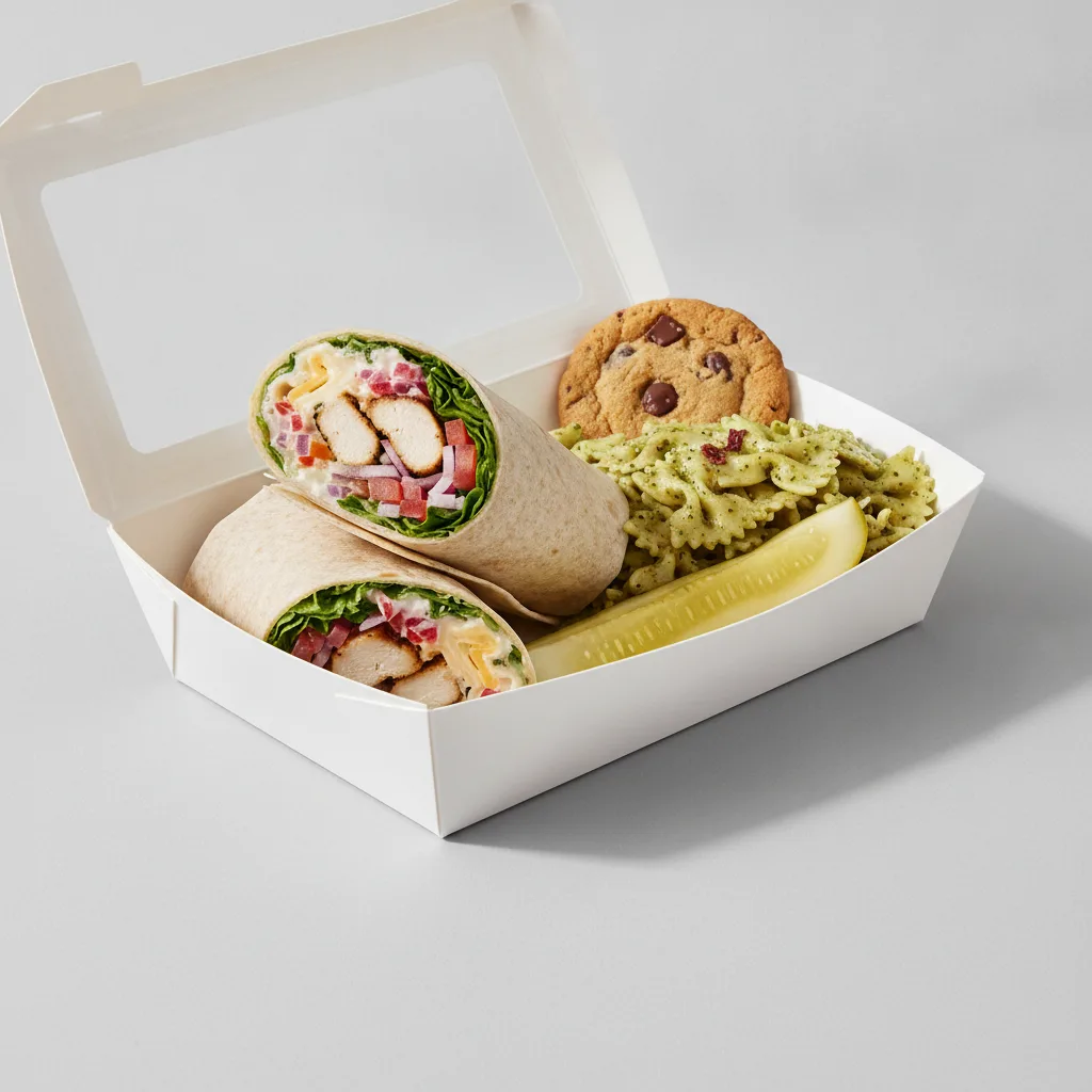 Kickin' Ranch® Chicken Wrap Box Lunch with Pesto Bowtie Pasta Salad