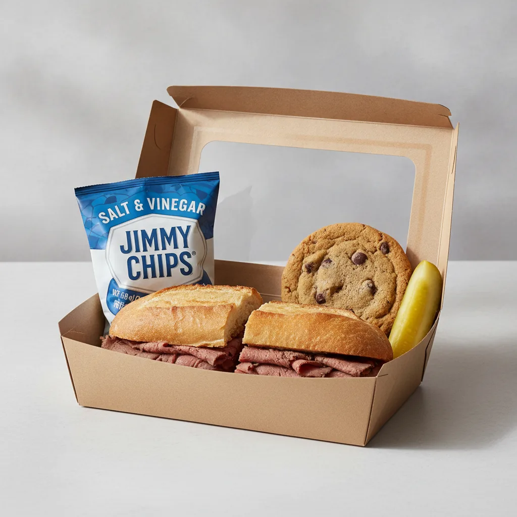Slim 2 - Roast Beef Box Lunch with Salt & Vinegar Jimmy Chips®