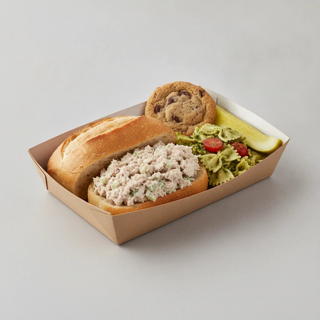 Slim 3 - Tuna Salad Box Lunch with Pesto Bowtie Pasta Salad