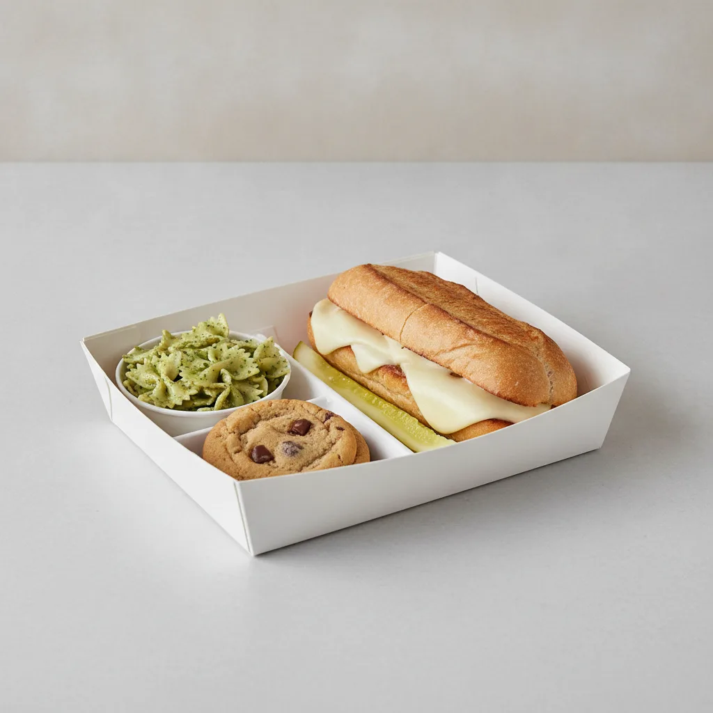 Slim 6 - Double Provolone Box Lunch with Pesto Bowtie Pasta Salad