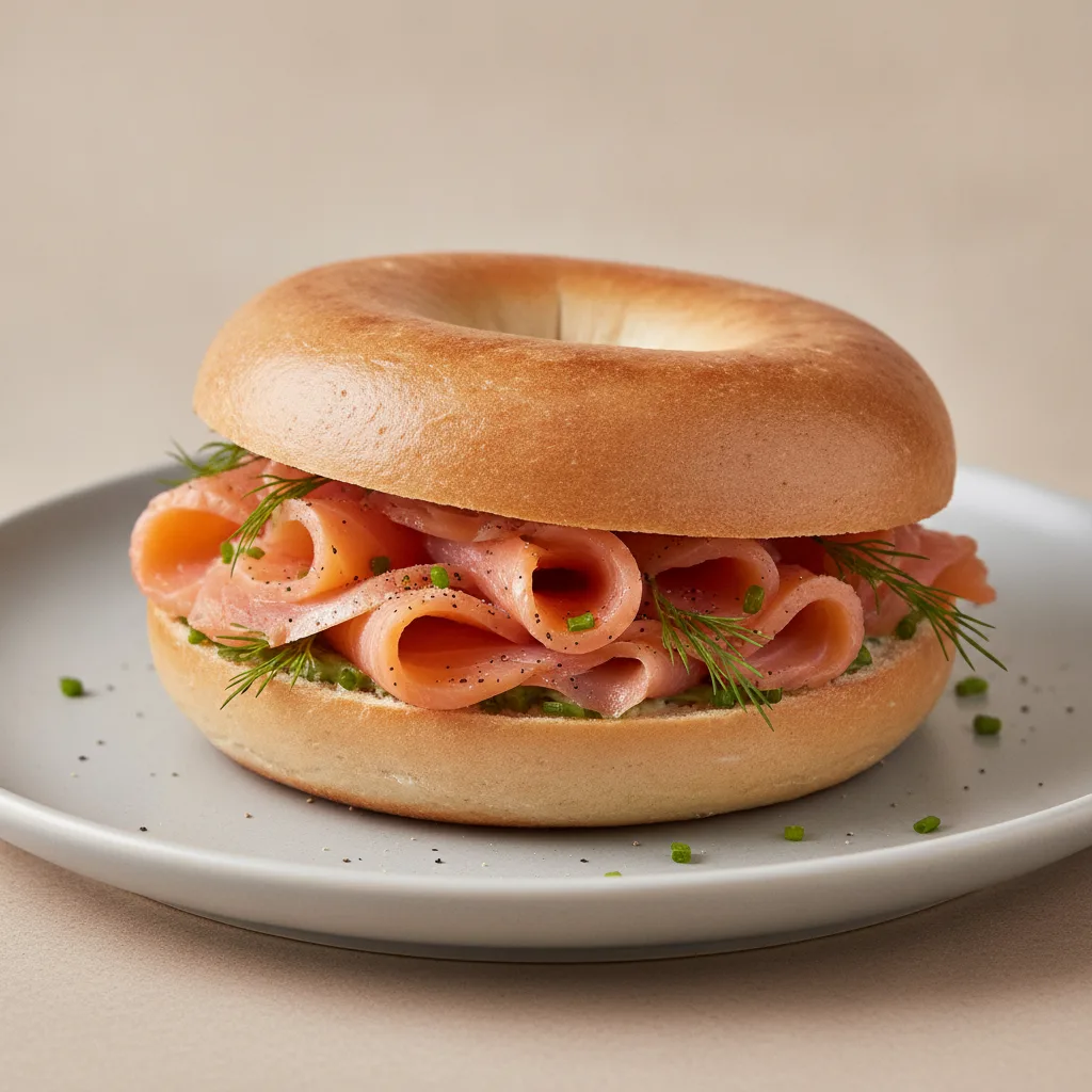 Salmon Deluxe Bagel (Plain Bagel) Salmon Deluxe Bagel (Plain Bagel)