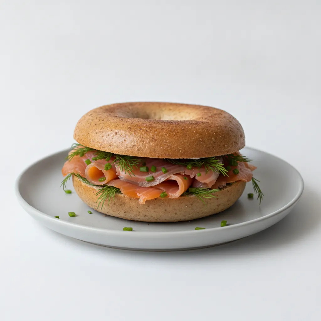 Salmon Deluxe Bagel (Whole Wheat Bagel) Salmon Deluxe Bagel (Whole Wheat Bagel)