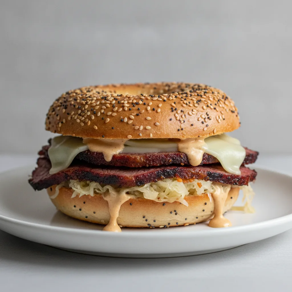 Grand Brisket Reuben Bagel (Everything Bagel) Grand Brisket Reuben Bagel (Everything Bagel)