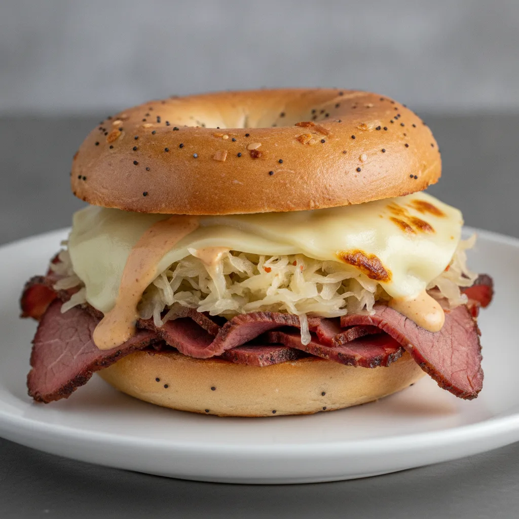 Grand Brisket Reuben Bagel (Onion Bagel) Grand Brisket Reuben Bagel (Onion Bagel)