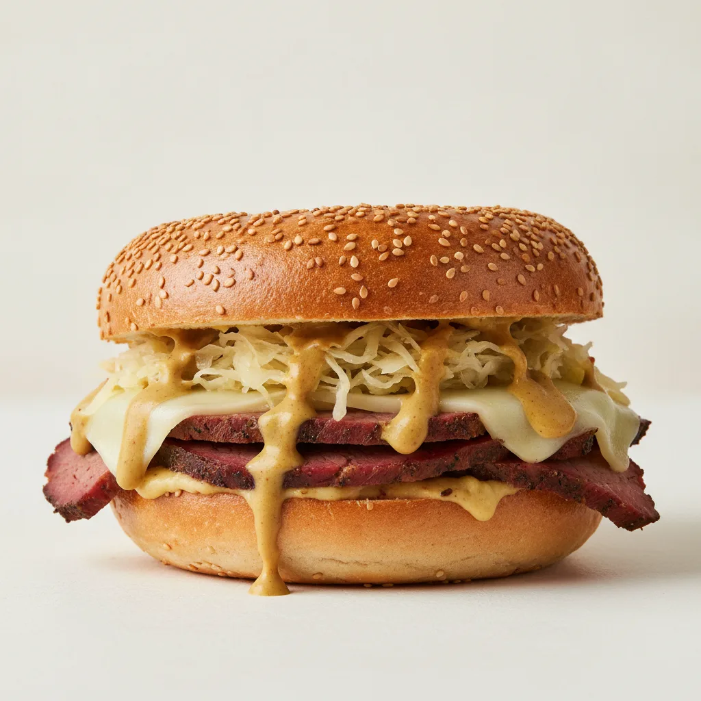 Grand Brisket Reuben Bagel (Sesame Bagel) Grand Brisket Reuben Bagel (Sesame Bagel)