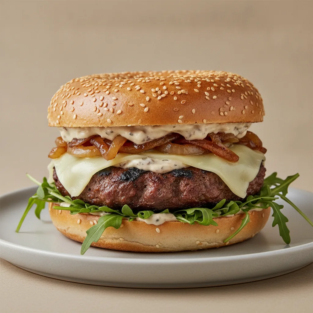 Burger Bagel (Sesame Bagel) Burger Bagel (Sesame Bagel)